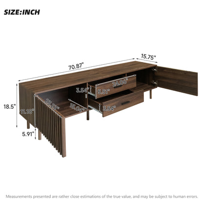 70inch Modern TV Stand for TVs up to 80 inches for Living Room, Media Entertainment Center with Ample Storage & Solid-Wood Legs image 9
