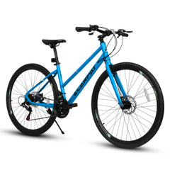 A28250 700Cx35 Road Bike with Aluminum Alloy Wheels, 21-Speed Gear System, Disc Brakes, Wide Tires – Ideal for Urban Commuting and Student Transportation