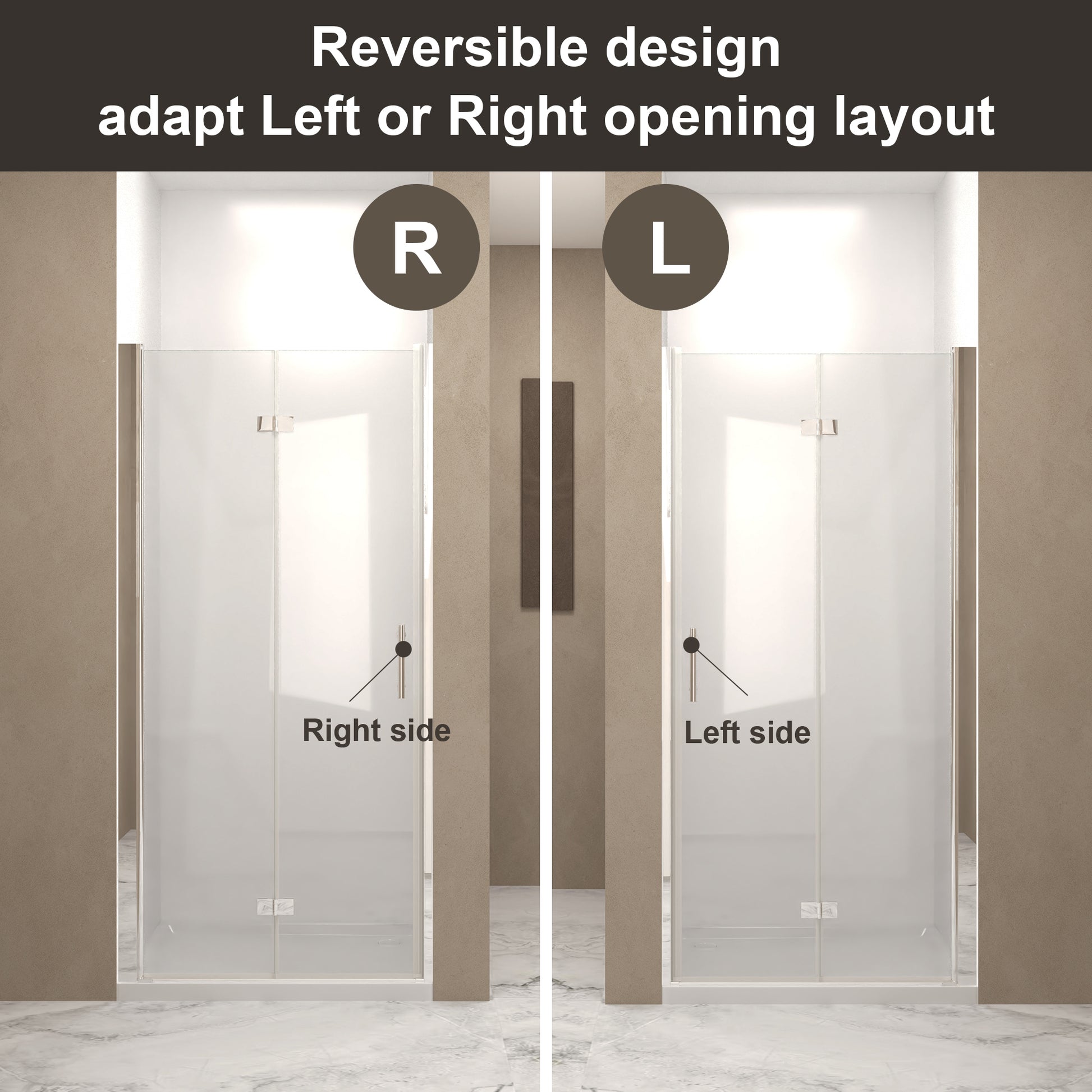 31-30"x 72" Bifold Shower Door, 1/4"(6mm) Tempered Glass, Chrome Aluminum Frame, Explosion Proof Film image 6