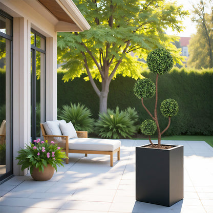 4FT Tall Artificial Boxwood Topiary Tree Large Faux Green Plant in Pot for Indoor Outdoor Patio Porch Garden Decoration, 1pc/set image 12