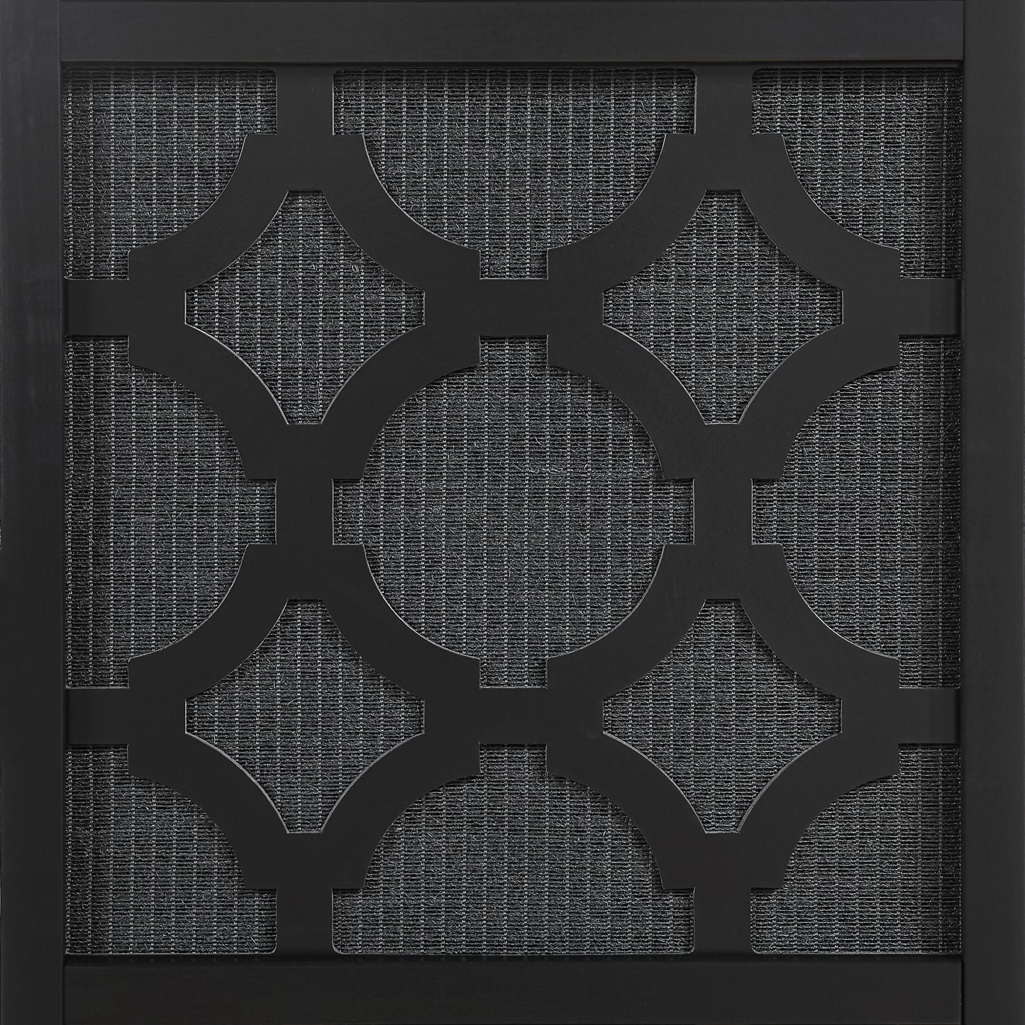 Quarterfoil infused Diamond Design 4-Panel Room Divider, Black image 3