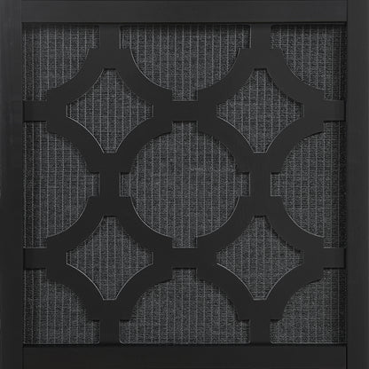 Quarterfoil infused Diamond Design 4-Panel Room Divider, Black image 3