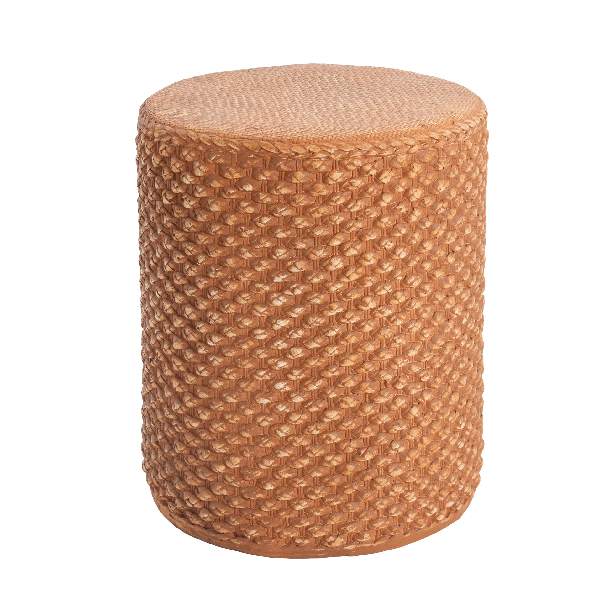 Evie Outdoor Patio Round MGO Side Table, Brown image 5