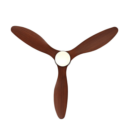 52 Inch Ceiling Fans with Lights, Flush Mount Low Profile, 3 ABS Blades Ceiling Fan with Light and Remote, 6-Speed, Reversible DC Motor, Noiseless, for Bedroom, Indoor/Outdoor, Black+Walnut image 7