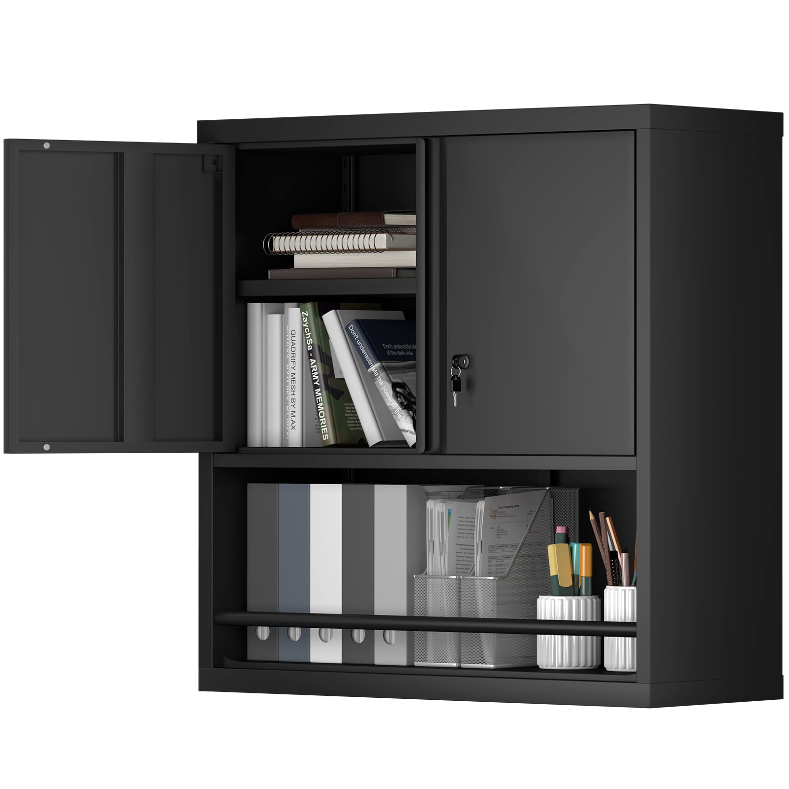 Metal Adjustable 2 Doors Metal Storage Cabinet Kitchen Pantry Cabinet With Adjustable Shelves Tall Steel Cabinet Locker For Kitchen, Living Room, Dining Room And Office image 6