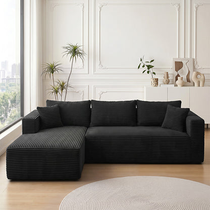 105" Sectional Couches for Living Room Cloud Couch Sofa with L-Shape Upholstered Boneless Couchs Modern Modular Sectional Couch with Chaise image 1