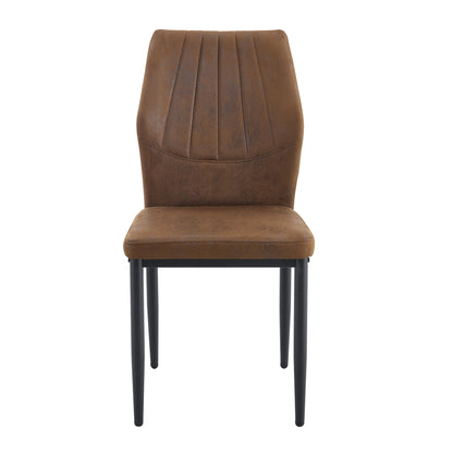 Set of 3 Brown - and - Black Dining Chairs with Shell - pattern, 37 inches High: Ergonomic Tech Fabric Backrest, Combines Comfort and Style. image 11