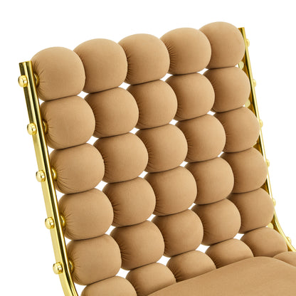 Set of 2 Tufted Ball Backrest Swivel Chair with Gold Metal Legs, Stylish Armless Chair for Home Office, Bedroom & Dining Area image 11