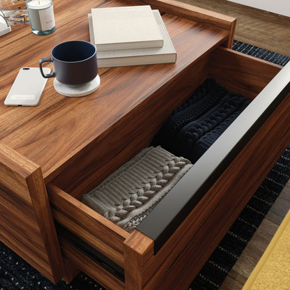 Coffee Table with Full-Extension Drawers, Dark Brown finish image 7