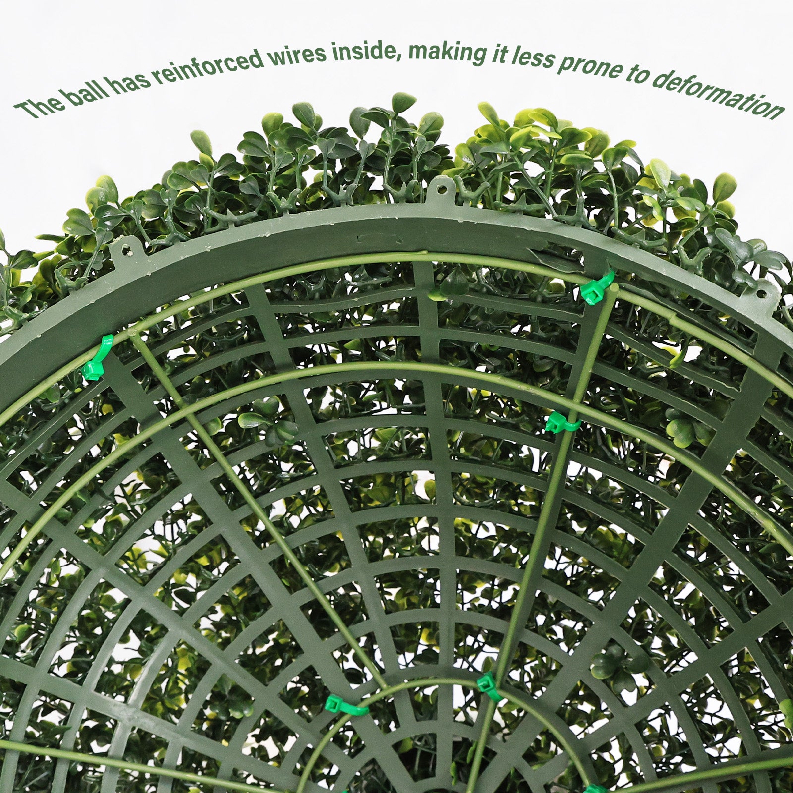 18.5IN dark Artificial Topiary Balls Outdoor Faux Boxwood Decorative Green Spheres for Garden Front Porch Patio Planter Decoration, 2pcs/set image 6