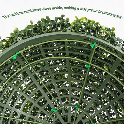 18.5IN dark Artificial Topiary Balls Outdoor Faux Boxwood Decorative Green Spheres for Garden Front Porch Patio Planter Decoration, 2pcs/set image 6