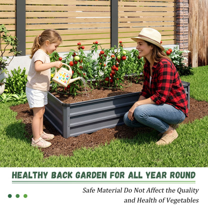 6x3x1ft 2pcs large Garden Bed Kit, Grey Galvanized Metal Outdoor Garden Boxes, Suitable for Outdoor Ground Gardens for Growing Plants, Vegetables Flowers Herb image 9