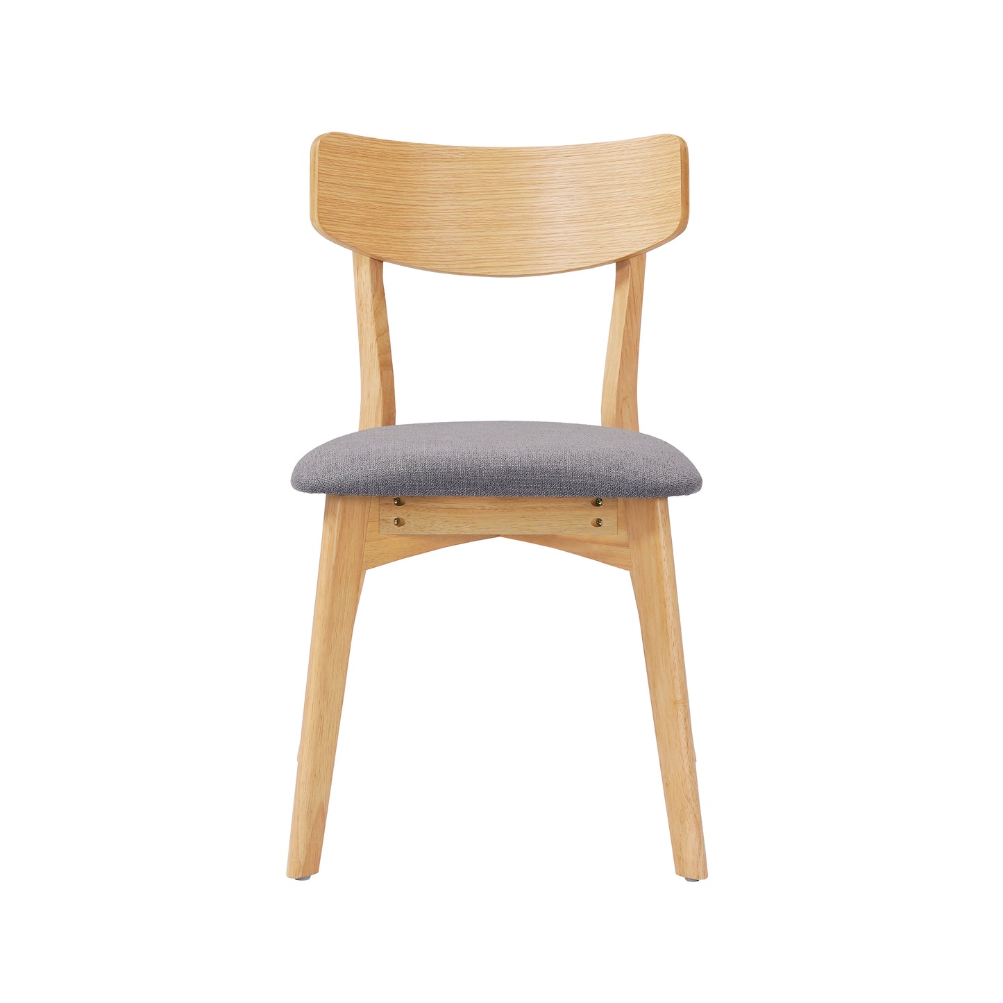 Mid-Century Walnut Finished Frame Upholstered Dining Chairs,Set of 2, Dark Grey+Natural image 11