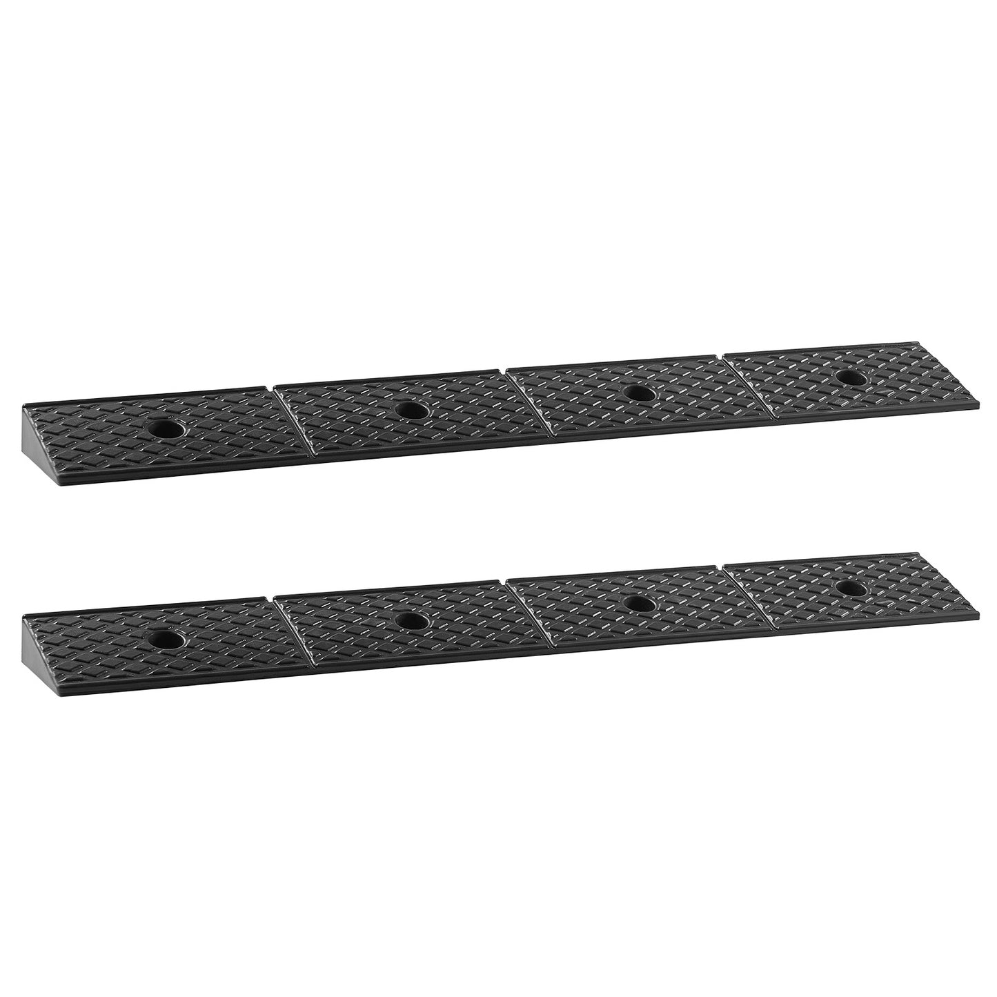 Rubber Curb Ramp, 33069 lbs Load Capacity, 2 Inches Rise Height Heavy Duty Rubber Threshold Ramp with Drainage Tank for Wheelchairs, Strollers, Motorcycles, Cars, Lawn Mowers & Trailers, 2 Pack image 2