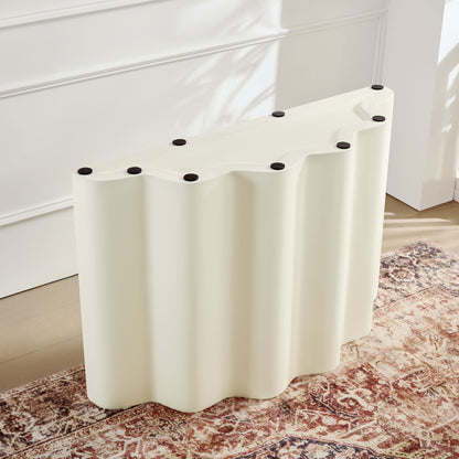 47.24 Inch Fiberglass Entryway Table for Living Room,Narrow Console Table, Modern Wavy Design Sofa Table Entrance Table for Hallway, Entrance,No need Assembly.W2582P427012 image 10