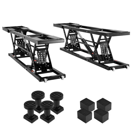 Car Lift, 25.6" Max. Height, 5,000 LBS Capacity Portable Car Lift, with Extended-Length Plates, Heavy-duty Carbon Steel Truck Lift with 120V Power Unit, Auto Car Jack Lifts for Home Garage Shop image 1