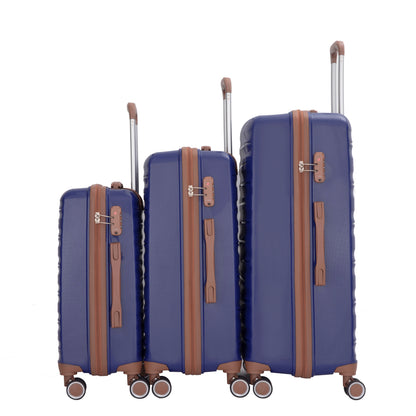 5-Piece Luggage Set,PP Hardshell Luggage Set with TSA Lock and Durable Spinner Wheels (20"24"28 +a travel bag and a toiletry bag,Blue) image 2