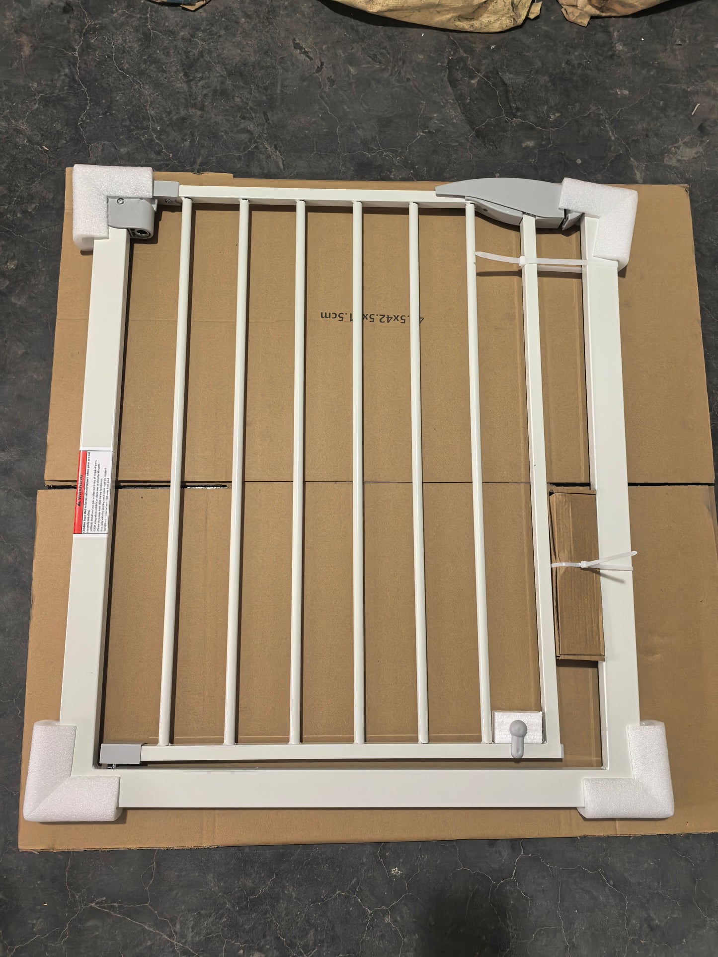 2 Pack 29.5-44.1" Wide Baby Gate for Stairs, Dog Gate Indoor for Doorways, No Drilling Pressure Mounted Pet Gates for Kids, Easy Walk Through Safety Gate, White image 5