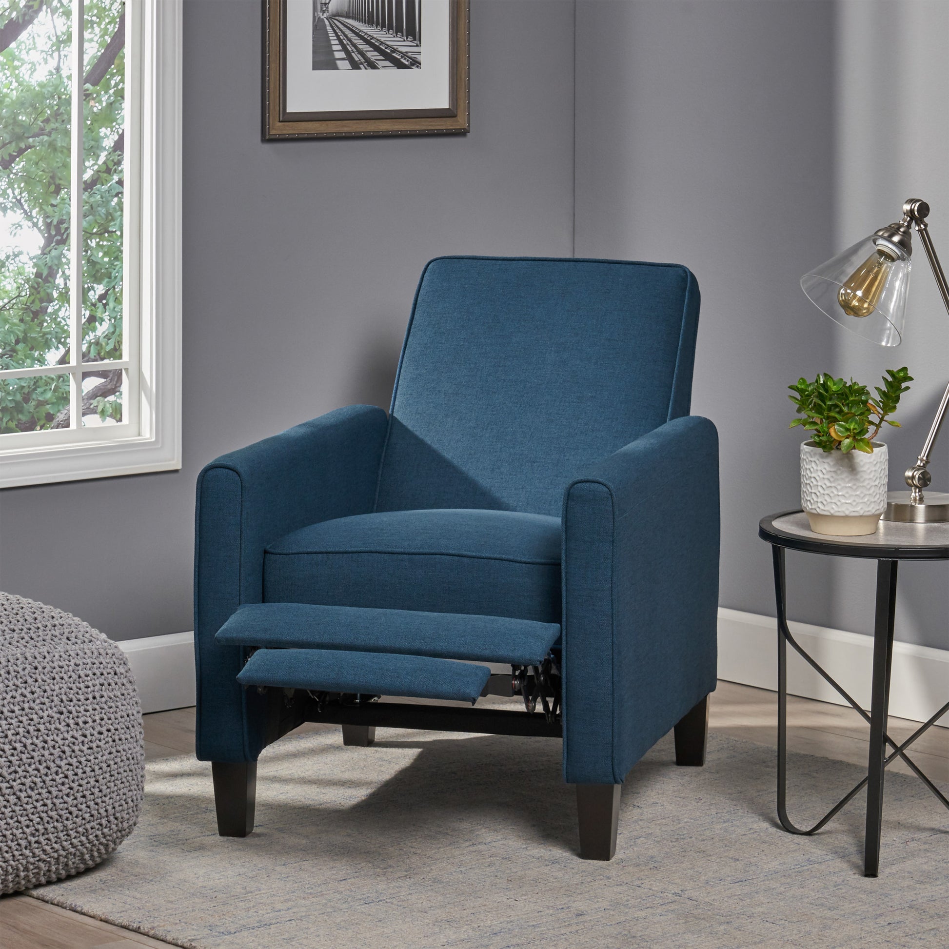 Navy Blue Fabric Push Back Chair for Elegant Home Décor(Old SKU:52422.00FDBL) image 5