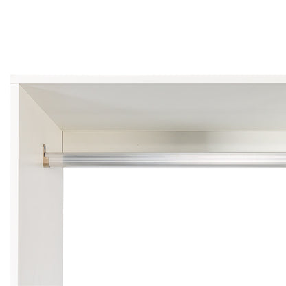 Freestanding Closet System, Stand-Alone Wardrobe with 6 open Shelves,74.8'' Heigh Closetwith 1 Wood Drawers, Wood Walk-in Closet with 2 Hanging Rod, White image 11