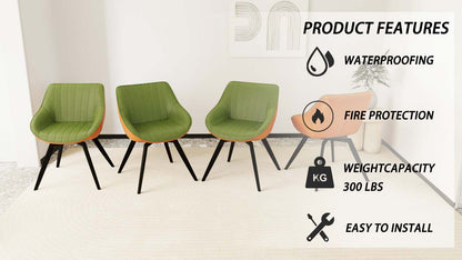 A set of 4 dining chairs, medieval modern kitchen dining chair, PU decorative chairs with black metal legs, suitable for home&kitchen (Green and Orange) image 7