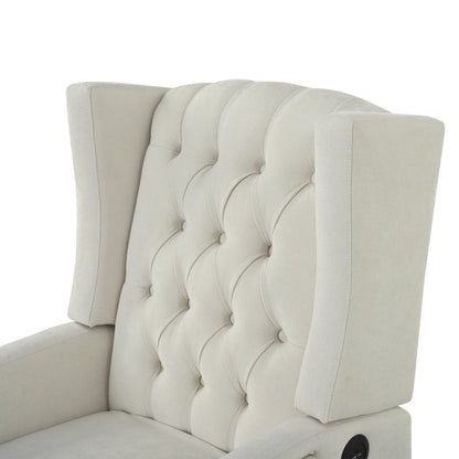 Manual Adjustable WingBack Recliner Chair. with Foldable Side Table, USB Charging ports,Modern Comfy PushBack Reclining Chairs for Living Room, Bedroom,Dorm, Office image 6