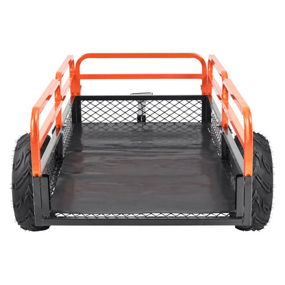 Heavy Duty Steel ATV Dump Trailer, 1500-Pound Load Capacity 15 Cubic Feet, Tow Behind Dump Cart Garden Trailer, with Removable Sides and 2 Tires, for Mowers, Tractors, ATV, UTV image 3