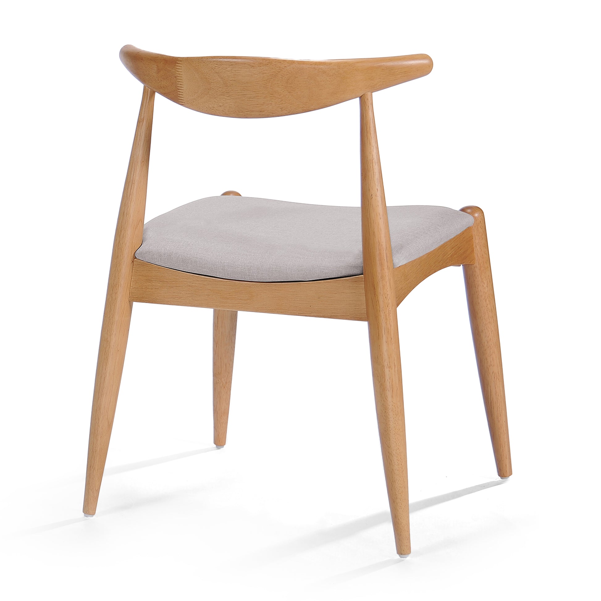 Set of 2 Rubberwood Dining Chairs with Ergonomic Backrest & Comfort Cushions, Natural+Beige (same sku: 59296.00FBEI) image 10