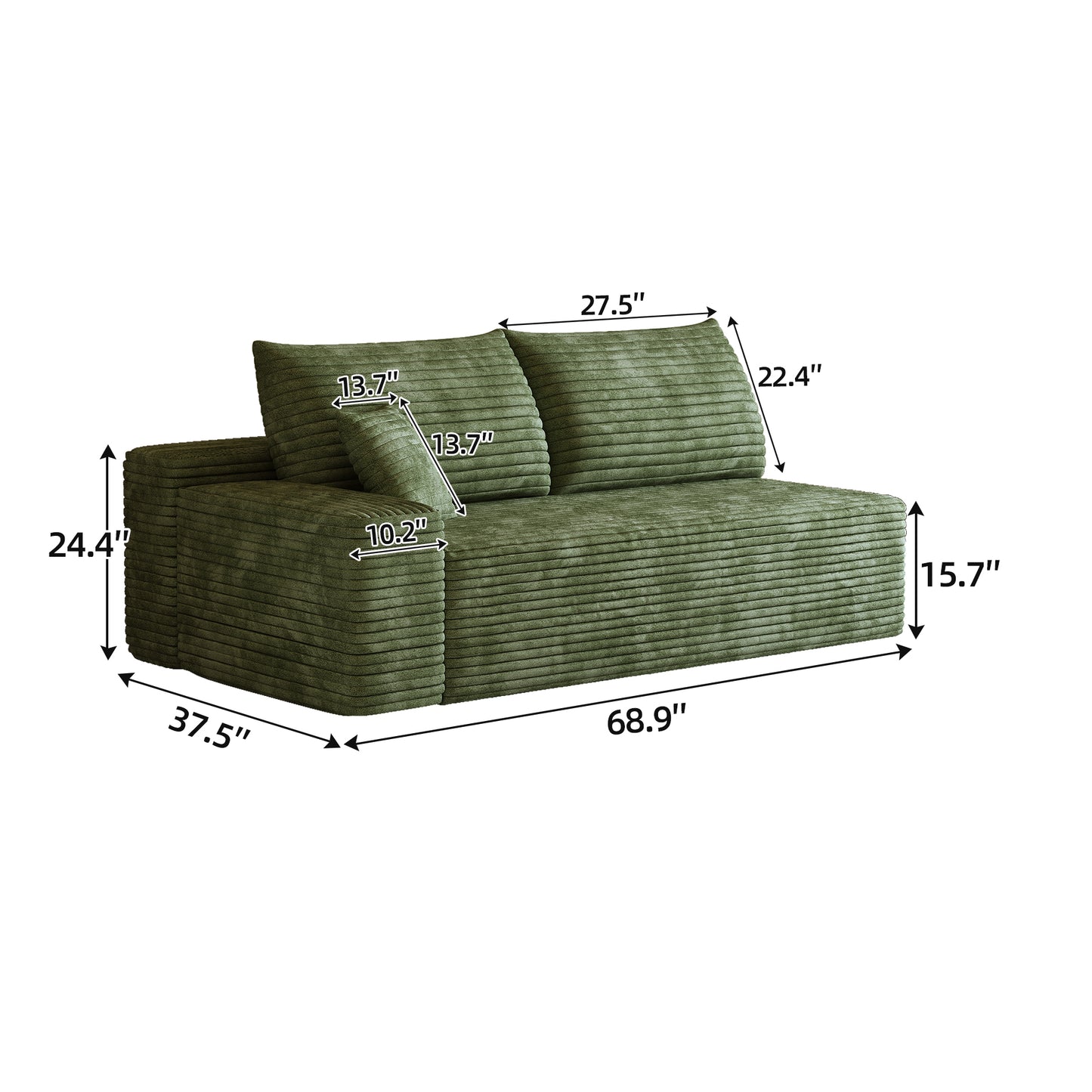 Y165-3L-GREEN 3seater left green image 4