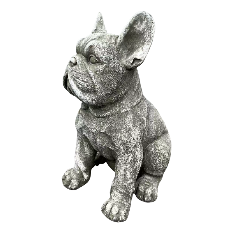 16'' Outdoor Weatherproof French Bulldog Statue, Rustic Stone Finish Resin Dog Sculpture, Decorative Ornament for Garden, Yard, Patio, Lawn & Backyard Landscaping image 10