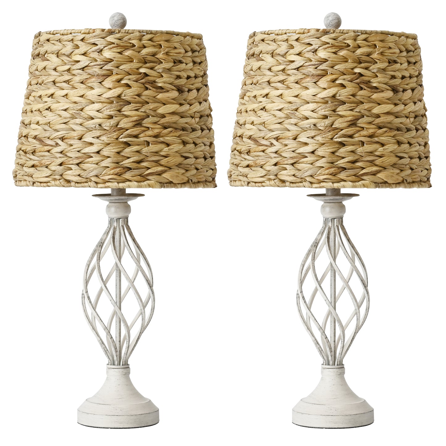 26-Inch Set of Two Table Lamps with Lampshade, Rotary Switch, E26 Socket, No Bulbs Included image 1
