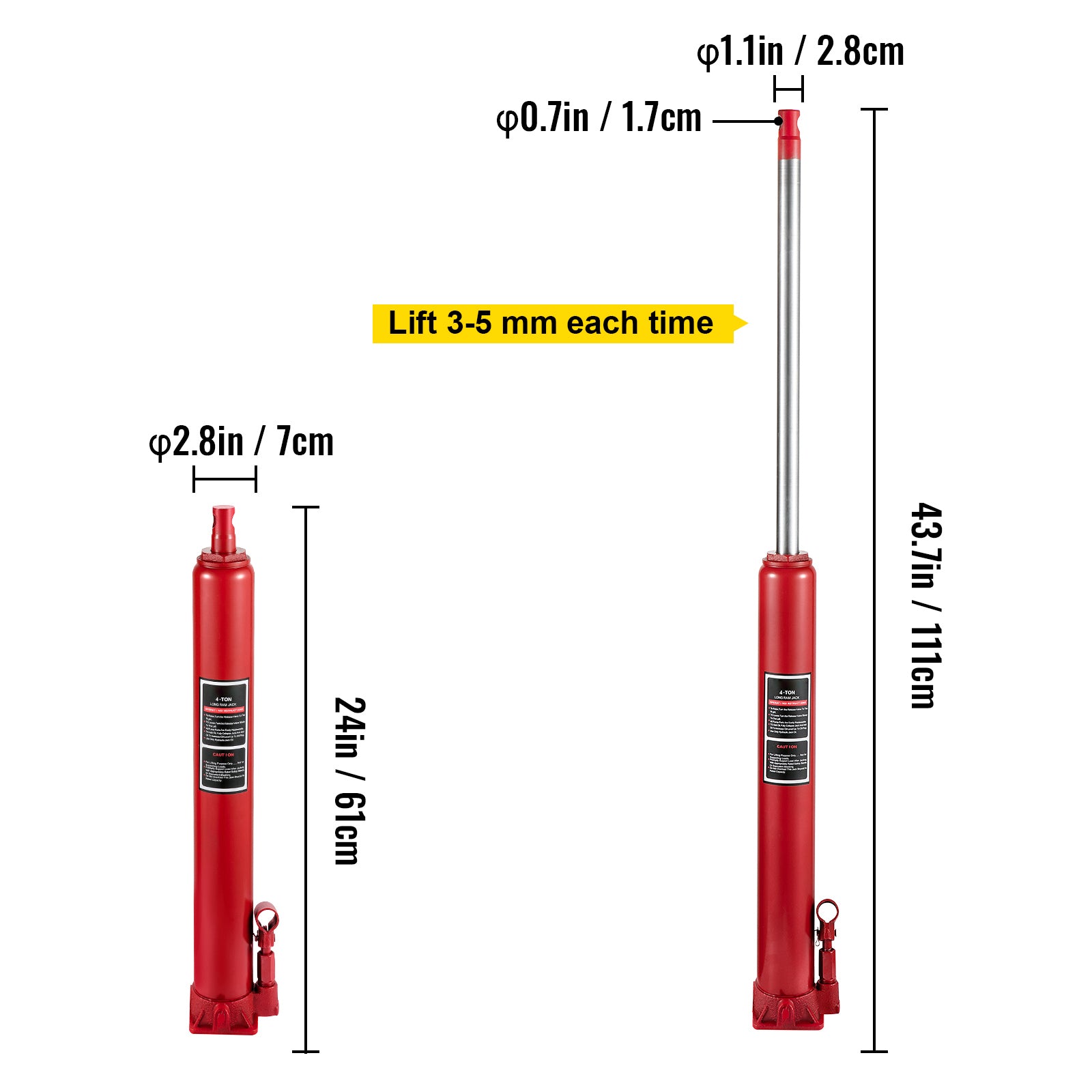Hydraulic Long Ram Jack 4 Ton - Sealing Ring Detail