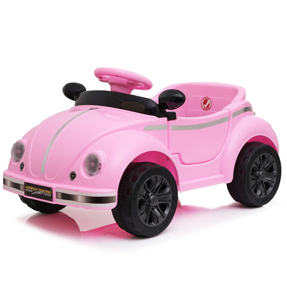 12V Kids Ride On Car W/2.4G RC,Classic Vintage Rounded Styling & Anti-Tip Design,Bright LED Front Headlights,Adjustable Speed,Multifunctional Steering Wheel,USB & Bluetooth,Suitable for Kids Aged 2-4 image 11