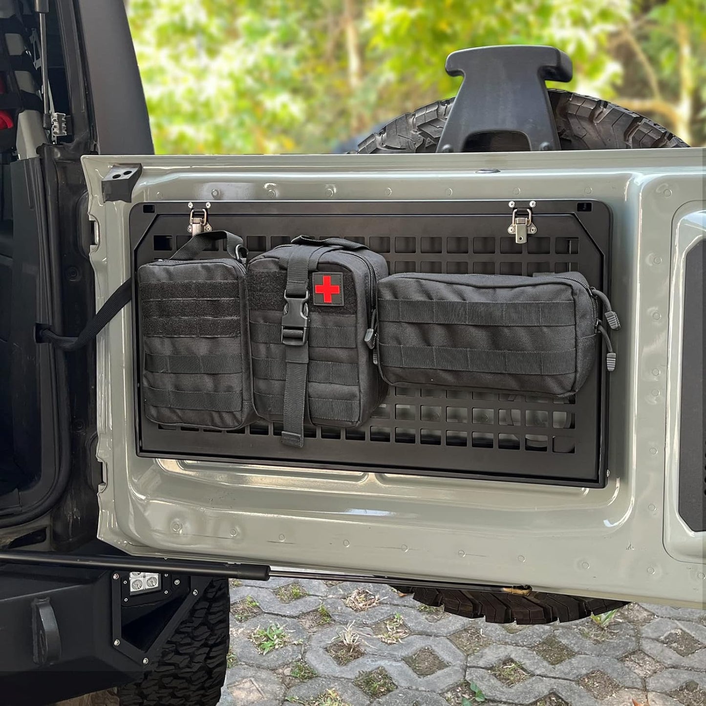 Tailgate Table Rear Foldable Cargo Shelf Aluminum Alloy Storage Shelf MOLLE Panel for Ford Bronco 2021-2026 image 9