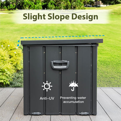 120 Gallon Outdoor Storage Deck Box Waterproof, Large Patio Storage Bin for Outside Cushions, Throw Pillows, Garden Tools, Lockable (Dark Gray) image 8