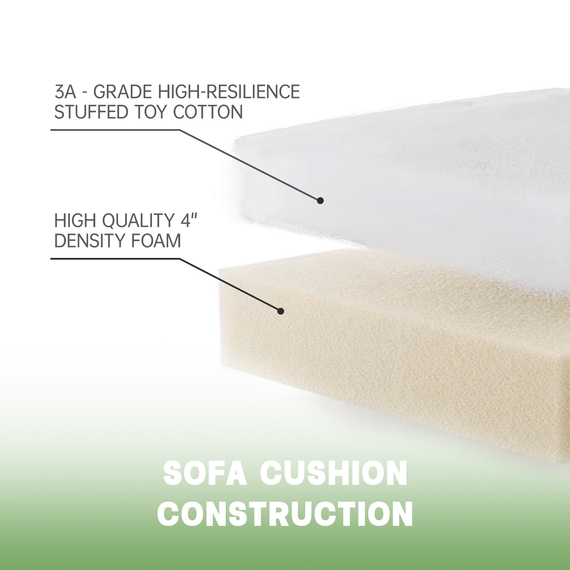 Slipcovered Sofa 2 Seater Sofa With 2 Ottomans, 2 Seater Sleeper Sofa Bed Home Theater Oversized Sofa For Living Room, Corduroy, Green image 4