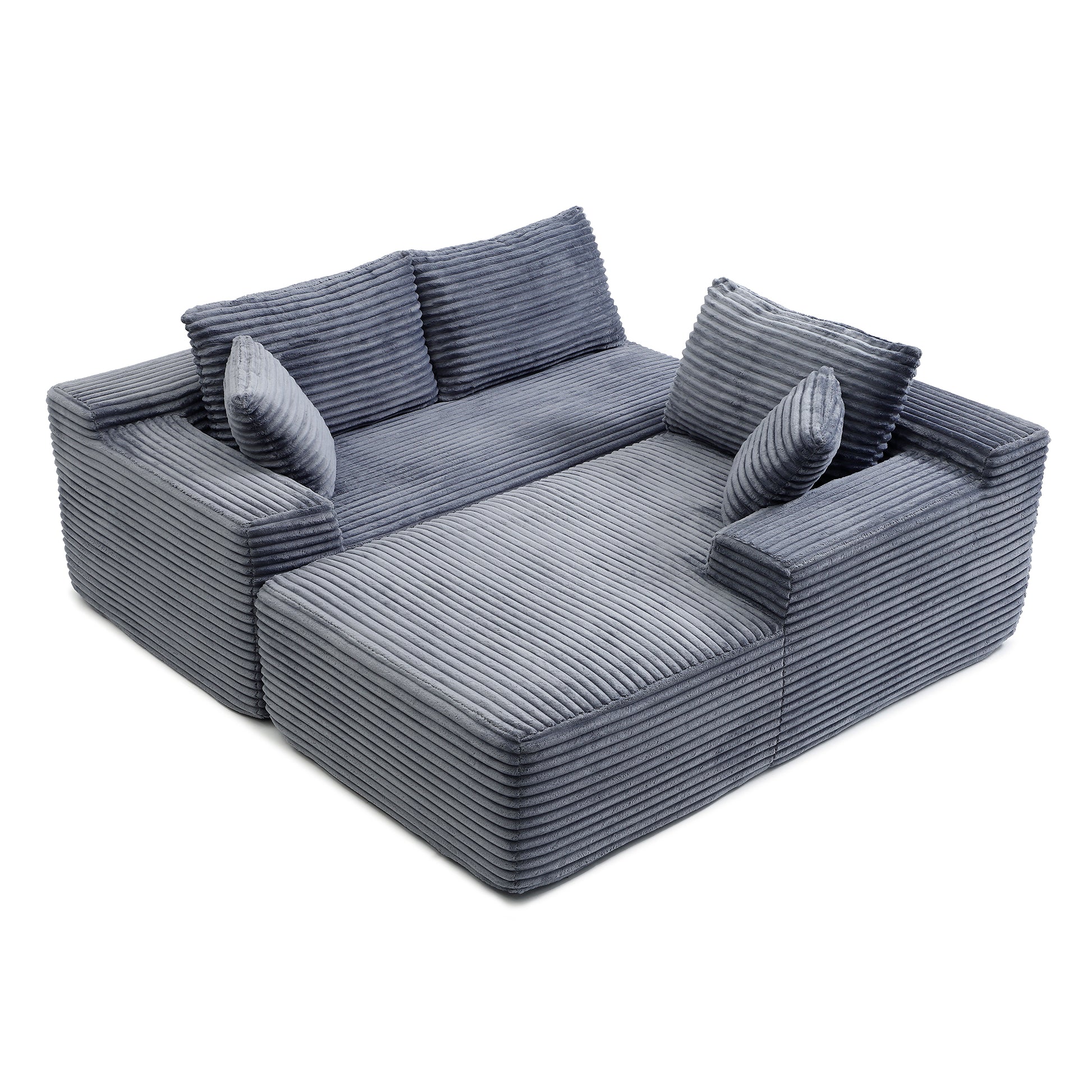 105'' Modular Sectional Sofa, Cloud Sectional Couch with Deep Seat, Modern Modular L-Shape Sofa Couch with Chaise,Upholstered Couches for Living Room Bedroom,No Assembly, (GREY) image 10