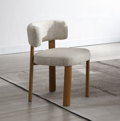 Ogin Beige Chenille & Gray Side Chair (Set of 2) image 1
