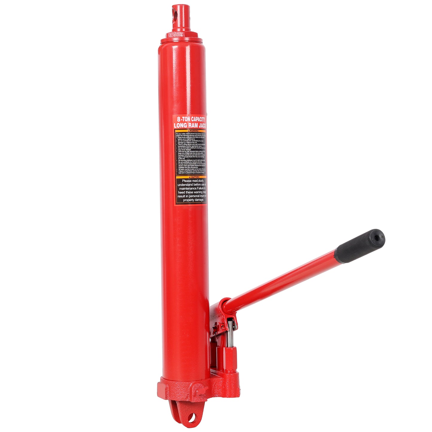 8 Ton Hydraulic Long Ram Jack - Dual Double Piston Pump, Clevis Base, Red - Heavy-Duty 16,000 lb Capacity for Engine Hoists, Shop Cranes & Garage Lifting image 1