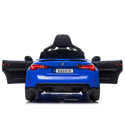 BMW M4 12v Kids ride on toy car 2.4G W/Parents Remote Control,Three speed adjustable,Power display, USB,MP3,Bluetooth,LED light,story,A handle with wheels and a pull, easy to carry image 11