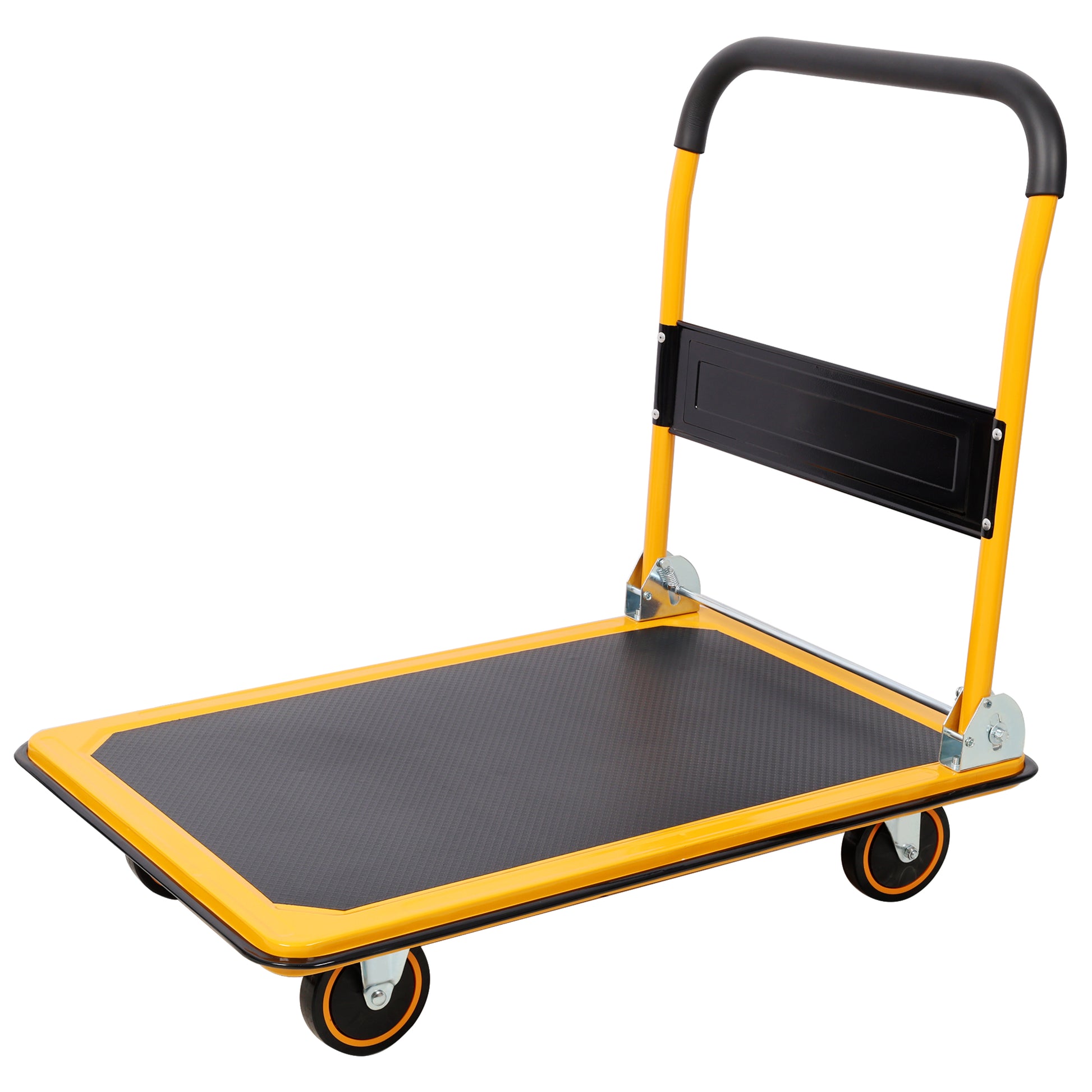 Foldable Platform Truck Push Dolly 660 lb. Weight Capacity Black and Yellow image 2