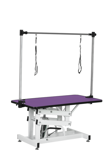 42.5INCH HYDRAULIC PET GROOMING TABLE WITH "H" ARM PURPLE image 5