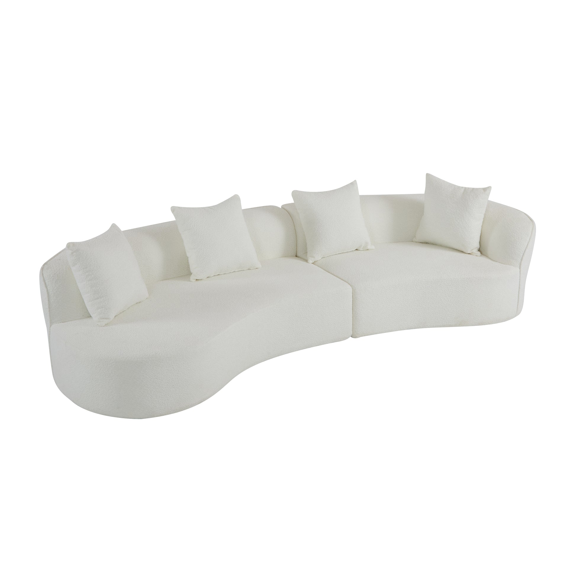126"Curved Sectional Sofa (Beige-D28 Full Foam) image 8