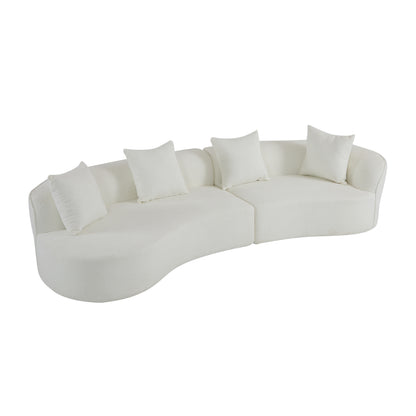 126"Curved Sectional Sofa (Beige-D28 Full Foam) image 8