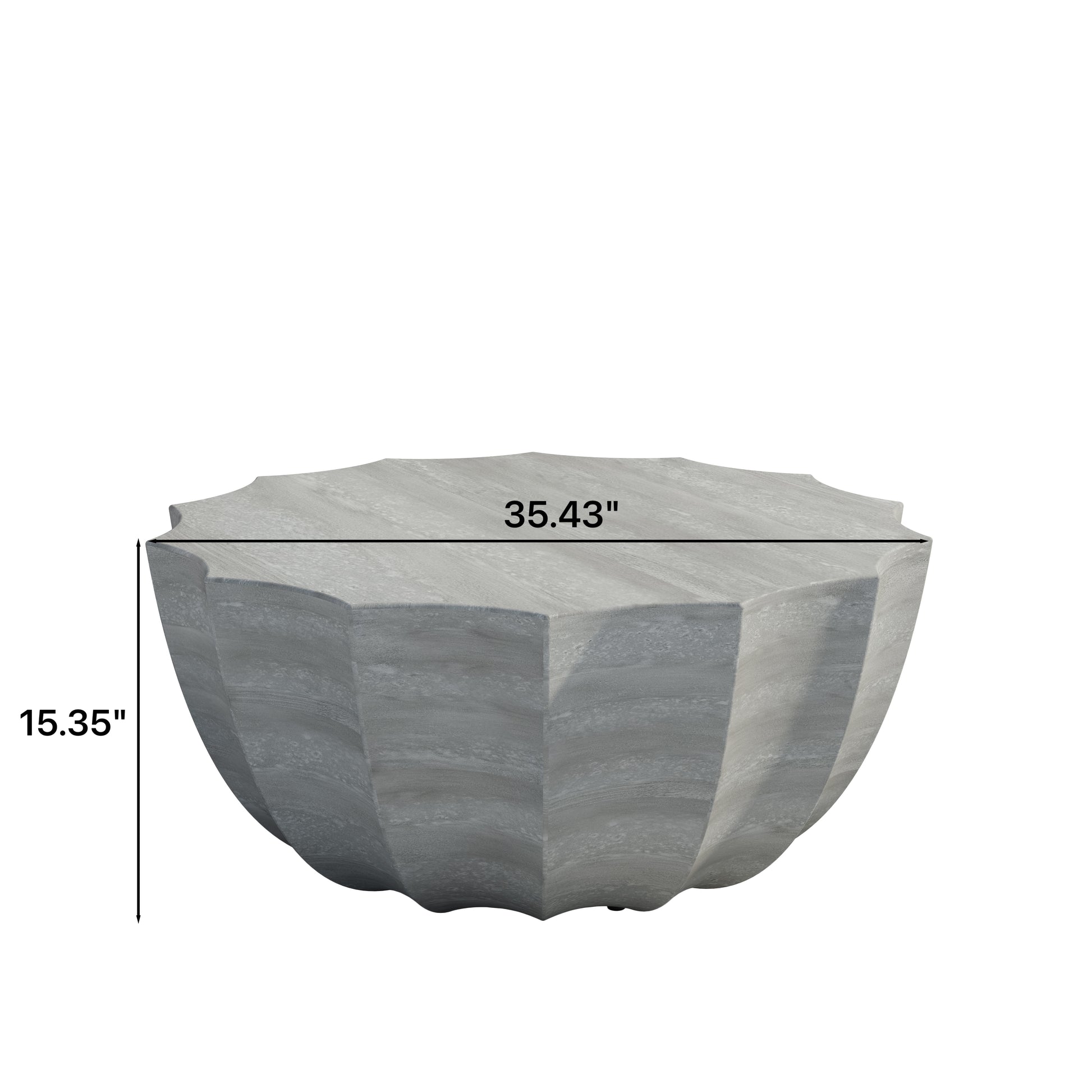 35.43" Modern Outdoor and Indoor Waterproof Coffee Table, Durable MgO Cement Design, Suitable for Terraces, Gardens, Backyards and Living Rooms (Marble white) image 9