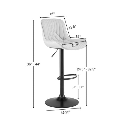 Kovyn Contemporary Adjustable Barstool with Faux Leather Swivel Seats, Set of 2, Camel image 11