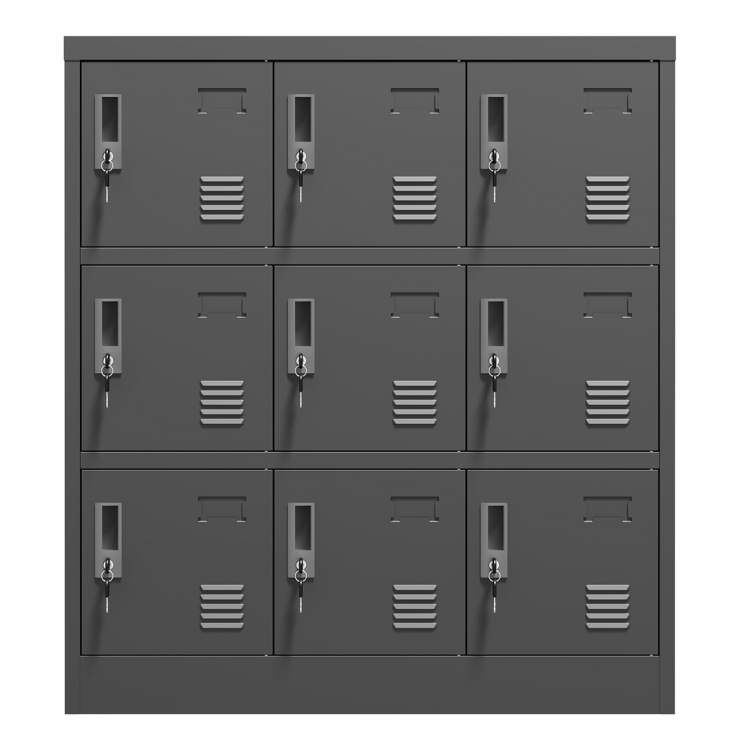 9-Door Employee Storage Locker, Metal Lockers for Office, Gym, School, and Homewith Card Slot (Black) image 7