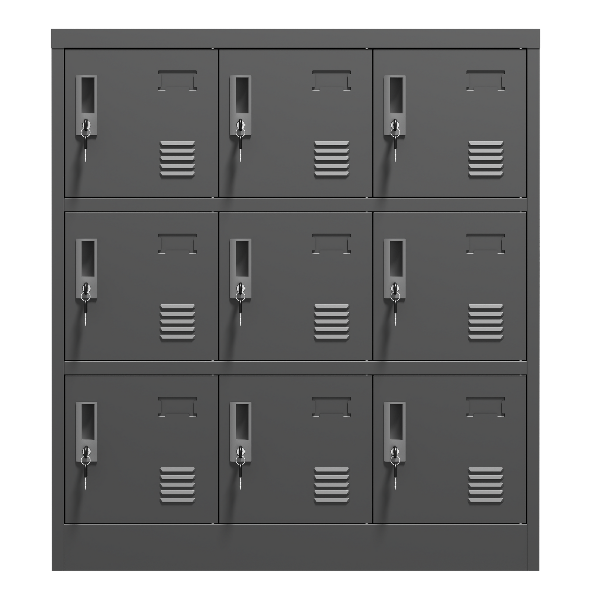 9-Door Employee Storage Locker, Metal Lockers for Office, Gym, School, and Homewith Card Slot (Black) image 7