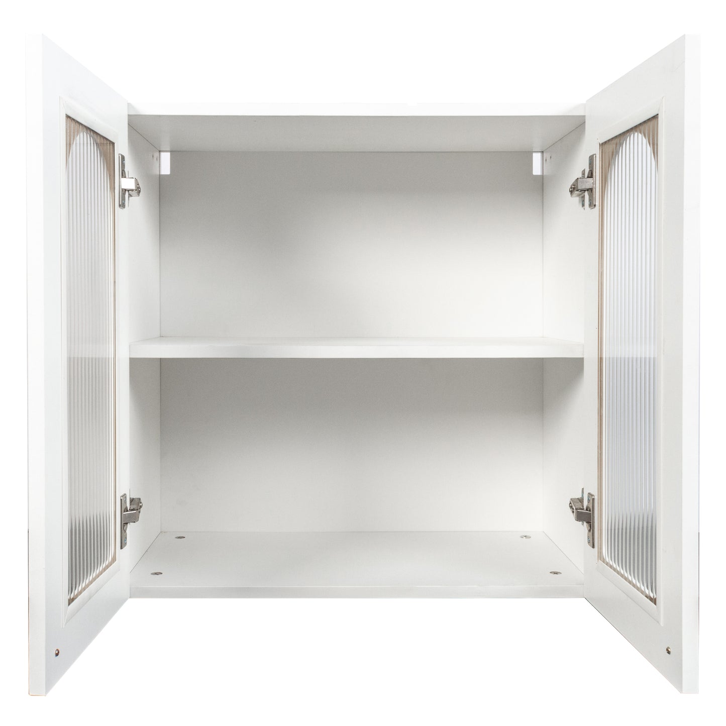 Wall Cabinet,Arched Glass door Display Wall Mounted Cabinet, Floating Cabinet with inadjustable Shelves for Kitchen,Bathroom,Living Room image 8