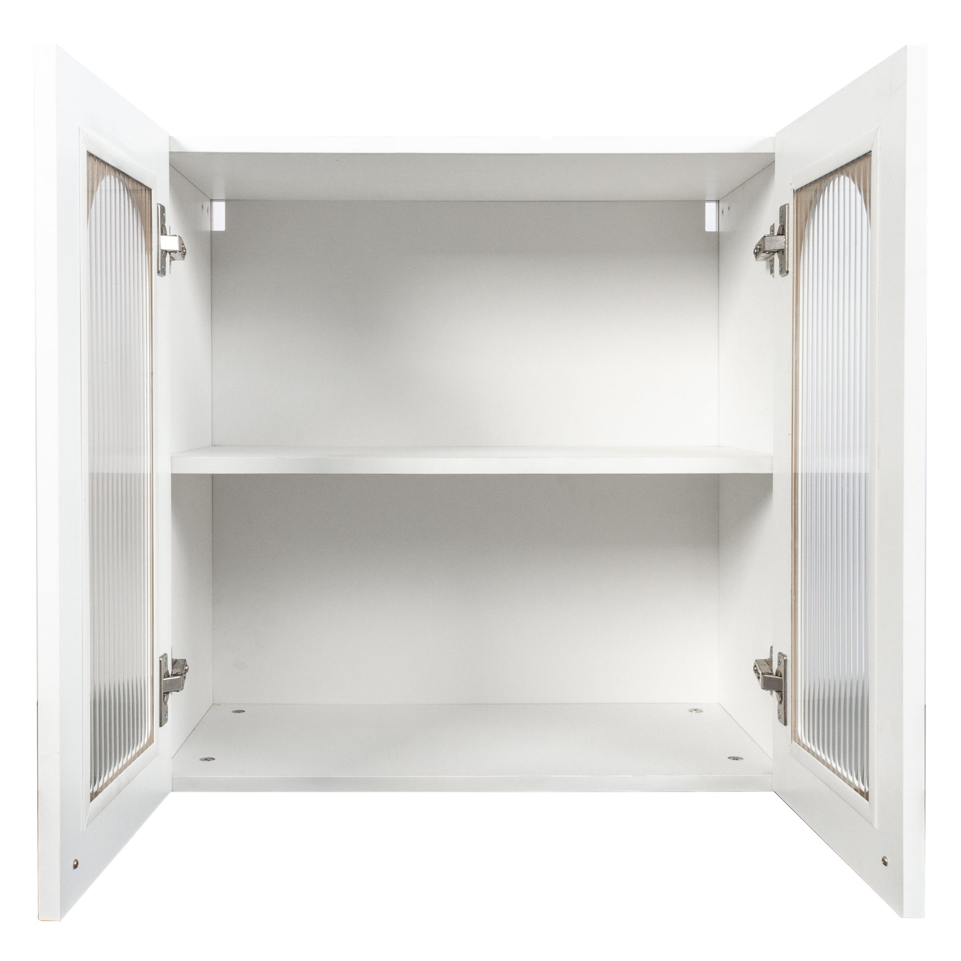 Wall Cabinet,Arched Glass door Display Wall Mounted Cabinet, Floating Cabinet with inadjustable Shelves for Kitchen,Bathroom,Living Room image 8